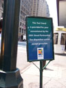 photo of sign on sidewalk in front of Penn Station taxi stand