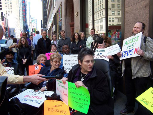 larger photo of activists during the press conference