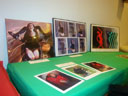 photo of table showing art work featuring Nadina LaSpina