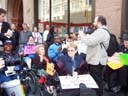 photo of Disabled In Action activists gathering for the press conference