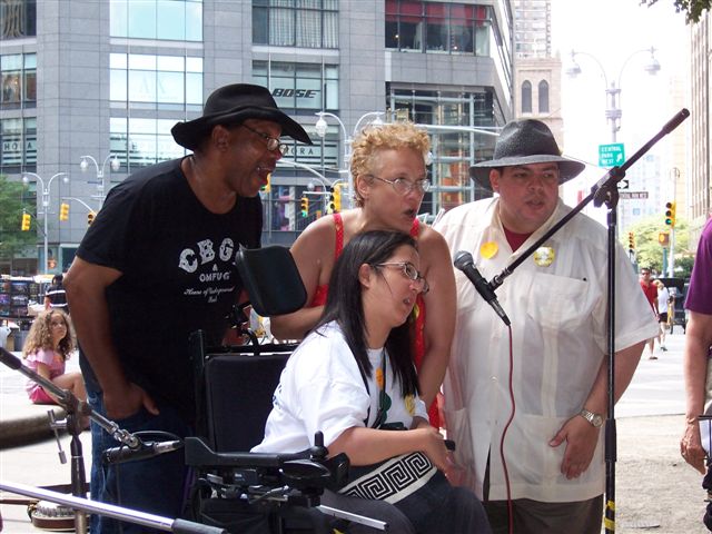 Some of the DIA Singers singing in the park