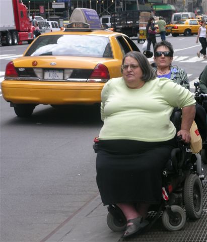 Edith Prentiss on the sidewalks of Seventh Avenue