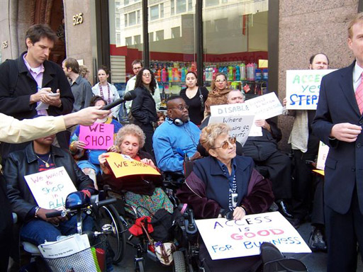 Some Disabled In Action activists at the press conference